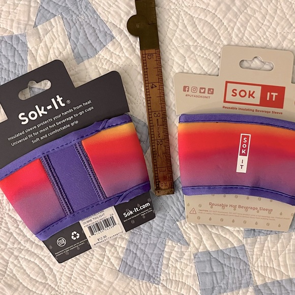 NWT Sok It Reusable Insulated Beverage Sleeve, Set of 2 • Ombre Twilight - Picture 6 of 9
